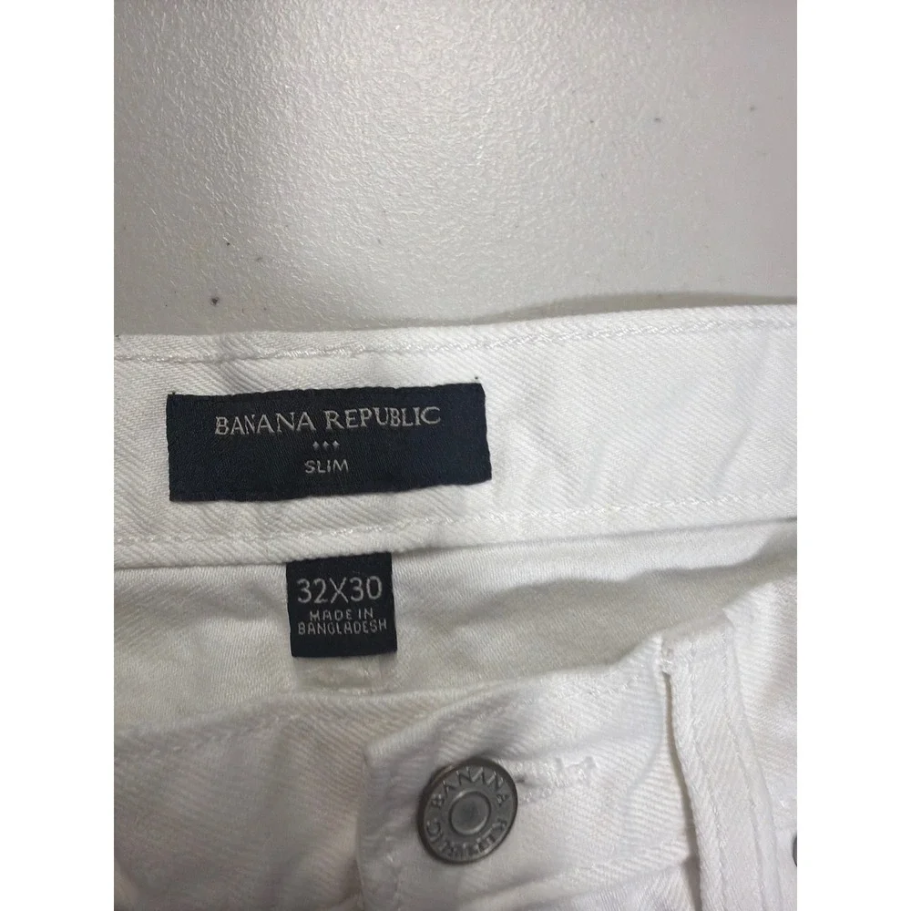 Banana Republic Mens Slim Fit Off White Denim Jeans 32x30 146650-00 Summer 2016